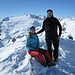 [U Tanja] und ich auf dem Gipfel der Cristallina 2912m. Hinten winkt der [http://www.hikr.org/tour/post189.html Basodino 3272m]