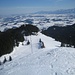 Tiefblick von der Schulter der Alpspitze auf die Lachnerhütte und Sportheim Böck