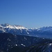 toller Blick zu den Dolomiten: links der Rosengarten, rechts das Latemargebirge