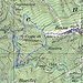 Kartenausschnitt mit eingezeichneter Route