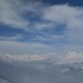 Blick vom Hahnl zu den Ötztaler Alpen, unten das Passeiertal