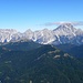 Blick Richtung Nordosten von Forcella de San Sebastiano, mit Monte Sorapiss(3205m)-links,Cima Bel Pra(2917m) und Cima Scooter(2800m)-mitte und Monte Antelao(3264m)-rechts. 