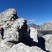In Aufstieg zur Cima Nord de San Sebastiano,2488m,leichter Kletterei(I), links Monte Civetta,3220m.