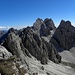 In Abstieg von Gipfel des Cima Nord de San Sebastiano, 2488m,Cima Tamer auf die andere Seite des Vant de Caleda.