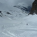 Abfahrt durch das geschlossene Skigebiet von Saas Fee