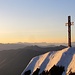Gipfelkreuz Gridone im Morgenlicht