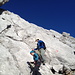 Kletterei kurz vor dem Gipfel