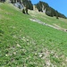 Aufstieg von Ober Chneu über das Chneu auf das Stanserhorn: Der Aufstieg erfolgt ungefähr entlang der Bildmitte direkt aufwärts (Spuren, keine Markierungen).