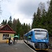 Am Bahnhof von Harrachsdorf steht der Triebwagen aus Tannwald, mit dem ich angekommen bin