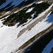 Nochmal eine Vergrößerung des Weges an der Nordostseite der Halserspitze, der Richtung Gufferthütte führt. Die Spuren im Schnee waren gut zu erkennen. Ansonsten wäre es später durch die Latschen nicht ganz so einfach mit der Orientierung gewesen.
