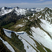 Der Verbindungsgrat (nördliche Ansicht). Durchs (nicht sichtbare) Faschinajoch getrennt Zafernhorn mit Gegenstück Glatthorn.