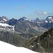Watzespitze(3532m)-links,Seekogel(3357m),Verpeilspitze(3423m)-genau in Bildmitte,Gsallkopf(3277m) und Rofelewand(3353m)-ganz rechts.