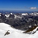 Blick Richtung Nordwesten uber Kaunergrat, im Hintergrund zeigt es sich Hohe Riffler(3168m)-links und Lechtaler Alpen, mit Parseierspitze(3036m), genau im Bildmitte.