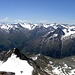 Otztaler Alpen, nach Suden, von Gipfel des Wildspitze(3772m) ausgesehen.