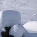 Schnee in Mengen, ein Tannenspitz lugt grad noch hervor