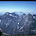Hochkalter (rechts) und Loferer Steinberge (hinten) vom Aufstieg zum Watzmann-Hocheck, Berchtesgadener Alpen, Deutschland