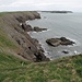 Au sud de Tenby, il n'y a plus d'arbres au-dessus des falaises