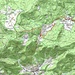 Karte mit dem Fussaufstieg vom Weiler Zundelkopf oberhalb Le Hohwald auf den Le Champ du Feu (1099m). <br /><br />P=Fahrradparking; ganze Fahrradstrecke siehe Übersichtskarte (nächstes Bild).