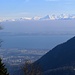 The view from the ridge after Tablettes down to the Lac de Neuchâtel and the Alps
