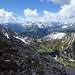 Karwendelblick und unten das Tal mit der Pasillalm