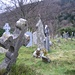 alte Grabsteine - teilweise schief stehend in allen möglichen Winkeln