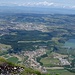 fantastische Aussicht über Broc und Bulle ins Mittelland und zum Jura