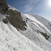 Gemschtobel Schlüsselstelle - Aufstieg mit aufgebundenen Skis