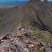 Der weitere Weg zwischen den Munros von Sgurr Fiona (1060m) bis Bidein a'Ghlas Thuill (1062m) gestaltet sich dann eher einfach (T3).