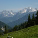 Lärchetkarlspitzen, Tiefkarspitze, rechts davor die Pleisenspitze.