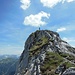 Maxl auf dem höchsten Punkt der Schwarzhanskarspitze - dieser ist etwa 10 Meter höher als der Kreuzgipfel und durch leichte Kraxelei zu erreichen