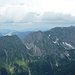 Blick vom Gipfel zu Reichenstein, Hocheller und Hoher Lins, mit der "Großen Scharte".
