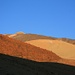 traumhafte Morgenstimmung: hinten, noch weit weg, der Teide, davor die Montaña Blanca