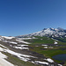 Die lange Schneewächte und die vier Gipfel des Aragats