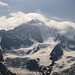 Blick auf die Westwand des Piz Bernina (4049m) beim Weg zur Coazhütte.