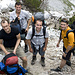 Sven, Marco, Adi und Martin bei einer kurzen Rast während des Aufstiegs zur Birkkarspitze.