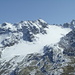 Silvretta-Berge zwischen Biel- und Jamtal: Haagspitze (links der Bildmitte), Rauher Kopf, Tiroler Kopf (v.l.n.r.)