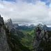 Abstieg vom Col des Moutons, links die Sattelspitzen