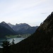 Recht schnell kann man schöne Ausblicke zu Achensee und Karwendel genießen. Hinten der [http://www.hikr.org/tour/post65667.html Dristenkopf], dem wir uns neulich gewidmet haben...