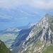 Blick auf den Thunersee. Die Aussicht war erst einigermassen gut als wir wieder bei der Bergstation waren und uns auf den Rückweg machten. Danke ihr lieben Wolken ;-)