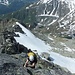 Monte Prosa Südgrat: Nicht umgehbare Kletterstelle.