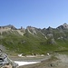 Rückblick in der Pfann, mit Sandjochl und Sandspitze,2755m-mitte und Rübespitz,2787m-ganz rechts.