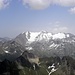 Zillertaller Hauptkamm, mit 3 Gipfel,Hochfernerspitze(3470m), Hochfeiler(3510m) und Hoher Weißzint(3371m) und  zwei Gletscher,Weißkarferner und Gliderferner. 