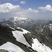 Blick Richtung Nordosten zur Zillertaller Hauptkamm, mit Hochfernerspitze(3470m), Hochfeiler(3510m) und Hoher Weißzint(3371m). 