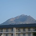 um 6 Uhr morgens war die Welt noch in Ordnung: unser Gipfel-Ziel, wolkenlose Gerlachspitze von Tatranska Polianka aus herangezoomt