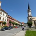 Spaziergang in Levoča; rechts die St. Jakobskirche, zweitgrösste Kirche der Slowakei (derzeit allerdings in Komplett-Renovation und deshalb nicht zugänglich)