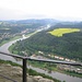 Blick hinab vom Lilienstein auf die Elbe gut 300 m tiefer