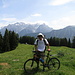 Mehr Hike als Bike im Aufstieg durch das Val Tasna