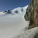 Blick auf den Hohlaubgletscher - unsere Route zum Sattel (3520 m)