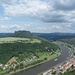 Stadt Königstein und der mächtige Lilienstein (415 m)