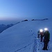 "Glühwürmchentrail" auf dem Hohbalmgletscher